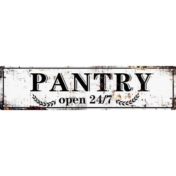 Retro Tin Metal Sign Pantry Statement Farmhouse Bathroom Wall Decor for Home Vintage Bar or Dorm Unique Gift Idea for Friends 4x16 in