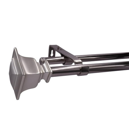 Township 72 144 Adjustable Double Curtain Rod With Decorative