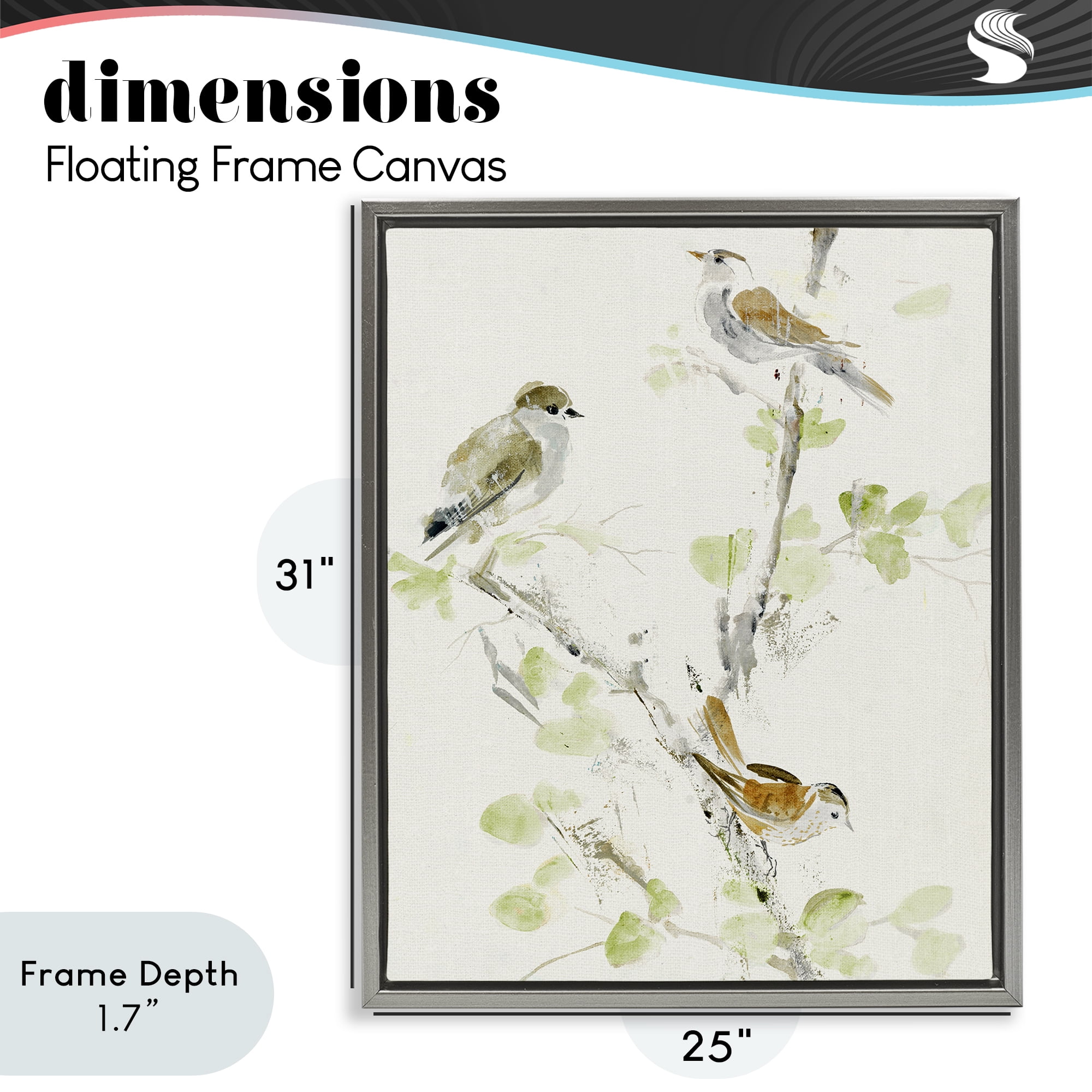 Stupell Industries Delicate Feathers Abstraction Gray Framed Floater Canvas Wall Art, design by Lorenzo Collective