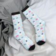 thumbnail image 5 of Gukieu Rabbit In The Rain Print Contrast Color Mid-calf Socks, Sweat-wicking Athletic Socks, Unisex Clothing Accessories, 5 of 6