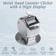 thumbnail image 3 of Clicker Counter Metal Click Counter 4-Digit Number Tally Click Counter with Base for Golf Baseball Boating Sports Braided Handheld Mechanical Click Counter (Silver), 3 of 5