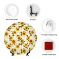 thumbnail image 4 of Balery Light Green Plaid Sunflower Print Bone China Decorative Plate Ceramic Dinner Plates Art Crafts with Display Stand-6in, 4 of 6