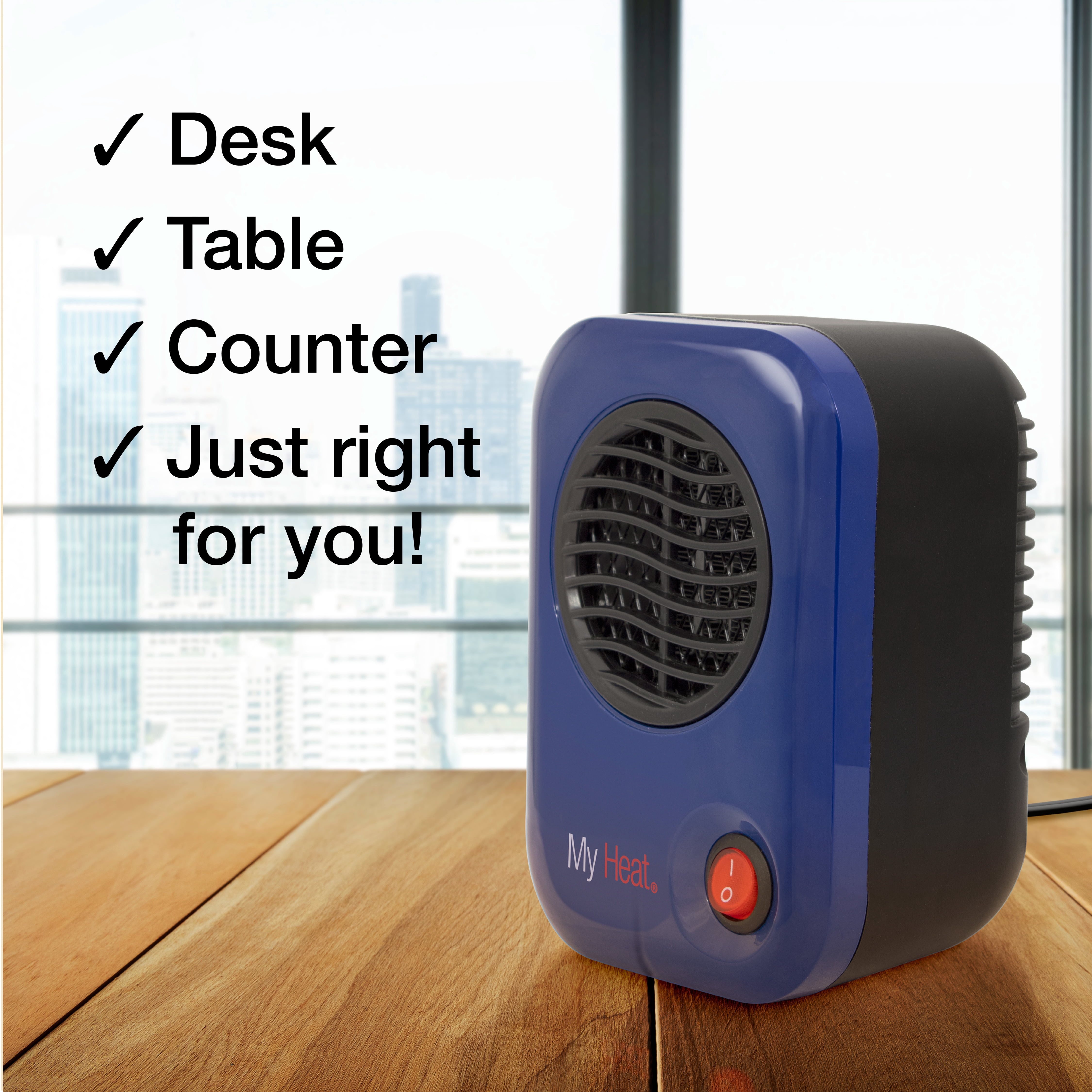 Lasko 200W MyHeat Personal Desk/Tabletop Space Heater with Simple Controls,  102, Blue - Walmart.com