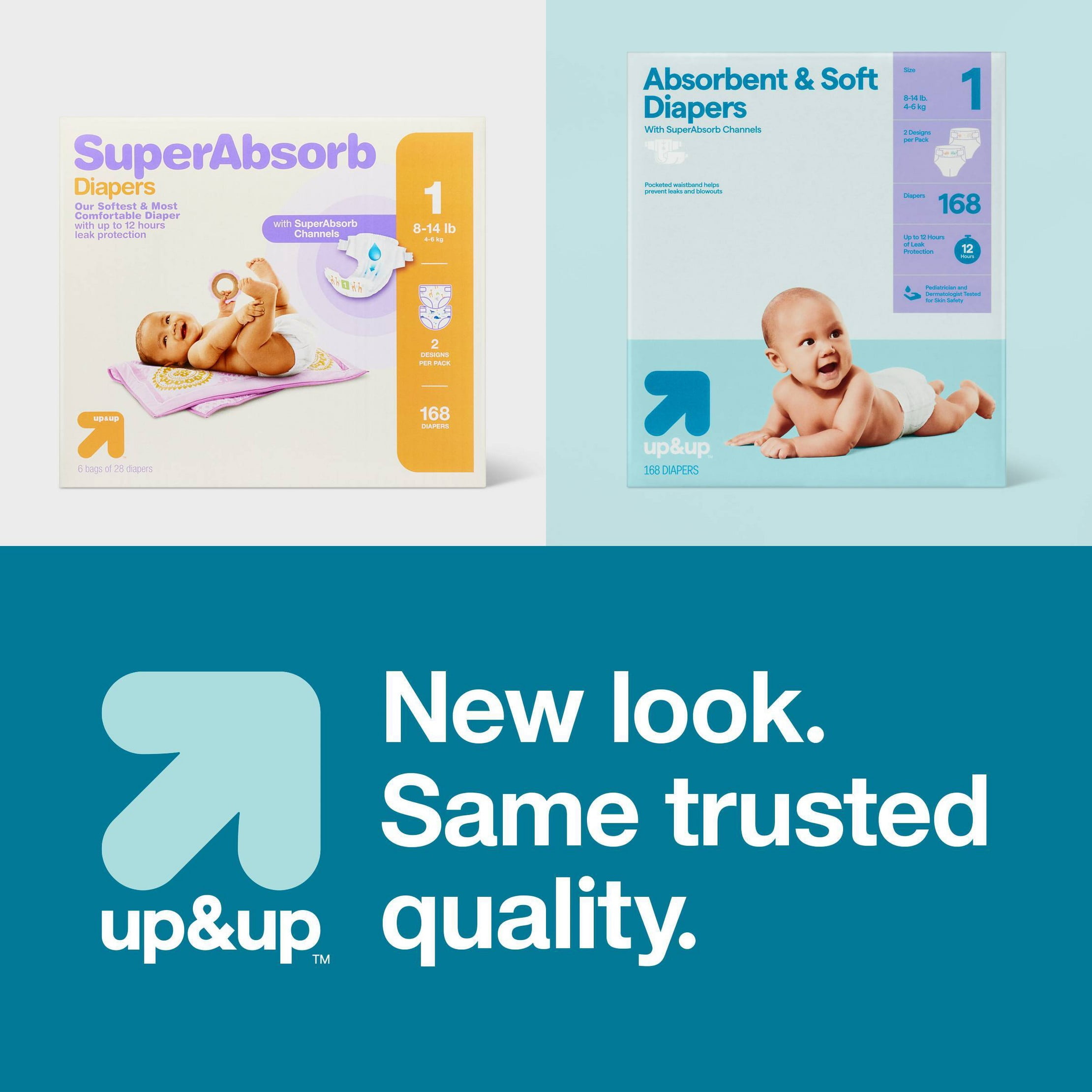 Disposable Diapers - Size 1 - 168ct