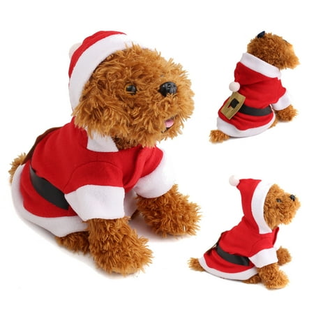 Christmas Decor Cat Pet Puppy Dog Christmas Santa Claus Clothes Christmas Costume Coat Apparel 4 Size