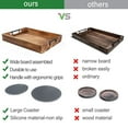 thumbnail image 6 of LotFancy Wood Serving Trays With Handles,17x13 in, Large Tray for Ottoman, Rectangular Brown Nesting Food Trays, 6 of 8