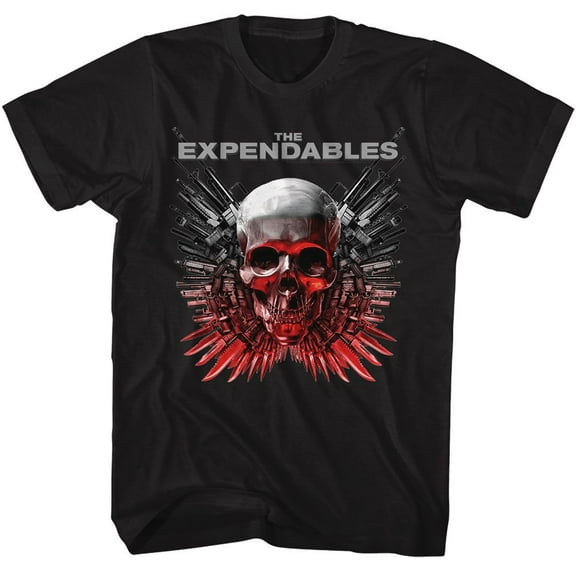 Expendables Skull And Guns Black Adult T-Shirt
