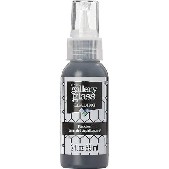 Plaid Gallery Glass Liquid Leading - Black, 2 oz, Bottle