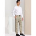 thumbnail image 4 of Pantalones de Vestir Lars Amadeus Hombre Informales A Cuadros Naranja Verde S, 4 of 6