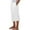White, variant on SwiftWear Fashion Womens Casual Elastic Waist Loose Pants Solid Color Wide Leg Trousers Capris Pants XXL
