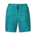 thumbnail image 4 of Lsque Mens Swim Trunks Blue Green Glitter Pattern - Bathing Suit Compression Liner - Beach Swim Shorts Swimwear - (S-3XL) - Stretch Quick Dry -X-Large, 4 of 9