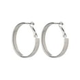 thumbnail image 4 of Time and Tru Adult Women's Silver Tone Hammered Metal Hoop Earring, 4 of 5