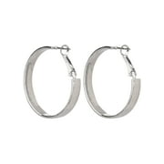 Time and Tru Adult Womens Silver Tone Hammered Metal Hoop Earring