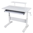 thumbnail image 5 of Fompes Child Computer Desk,Adjustable Height Kids Desk with Bookshelf Hutch,50-Degree Tiltable Desktop for Home School Use,White,39.4" x 23.7" x 33.5", 5 of 13