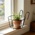 thumbnail image 5 of SUYOLL Black Metal Hanging Flowerpot Holder 12cm Space Saving Hanger For Balcony Railing Bonsai And Indoor Outdoor Display, 5 of 8