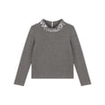 thumbnail image 3 of Acaics Girls' Long-Sleeve Layering T-Shirt: Solid-Color Crew-Neck Sequin-Accent Brushed-Fleece Long-Sleeve Top, Ages 1–15, 3 of 10