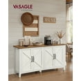thumbnail image 2 of VASAGLE LIRY Collection - Armoire de Rangement, Buffet, Bahut, Crédence, avec Tablettes Ajustables, pour Entrée, Blanc Rustique et Brun Miel, 2 of 6