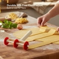 thumbnail image 2 of OVENTE Pasta Pastry and Ravioli Cutter with Adjustable BPA-Free Wheels and Compact Easy to Remove 3-Wheel Design, Dough Slicer Perfect for Homemade Pasta Cookie and Pie, Red and White ACPPA7100R, 2 of 10