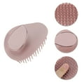 thumbnail image 3 of Unique Bargains 1 Pc Hair Brush Leaf Shape Scalp Scrubber Pink, 3 of 6
