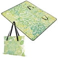 thumbnail image 2 of Green Leaves Pattern Design 60x80in Waterproof Picnic Mat, Foldable Backpack, Dual-Sided Camping Blanket, 2 of 10