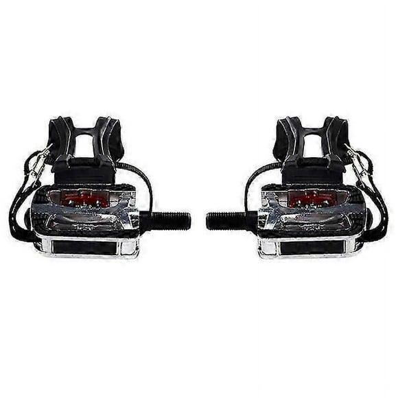 SPD Pedals for Spin Bike with Toe Cages for Clip Pedals Indoor Exercise Cycling Platform Pedals 9/1