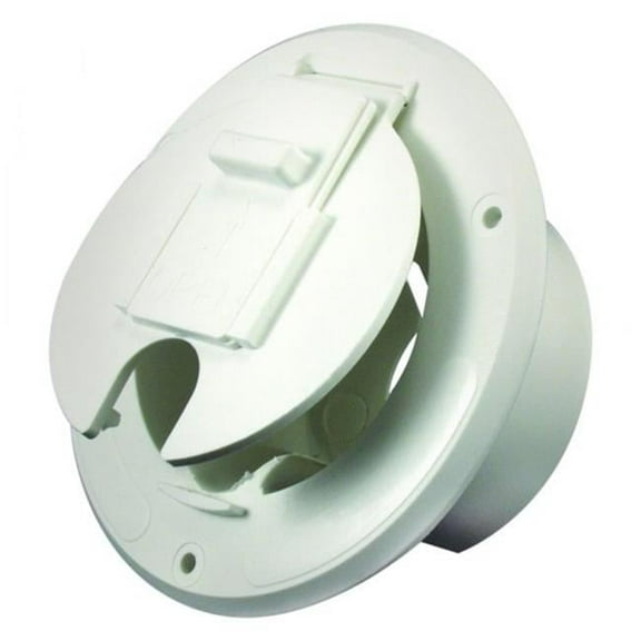 JR Products JRPS-23-10-A 30 Amp Round Electric Cable Hatch, White