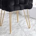 thumbnail image 3 of Ornavo Home Mirage Square Woven Velvet Ottoman with Gold Metal Legs, 3 of 5