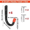 thumbnail image 2 of Heavy Duty Garage Storage Utility Hooks, Color Black, Pack of 6, 2 of 3