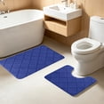 thumbnail image 6 of AuroraX Blue 2 Piece Bathroom Rug Set with Toilet Rugs U Shaped,Quick Drying 1 Large One Small Striped Non Slip Washable Bath Rugs for Bathroom Floor Set 2pcs Bathroom Mat, 6 of 6