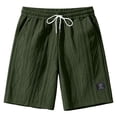 thumbnail image 3 of CIENVNSTG Men's Cable Knit Sports Shorts Summer Breathable Thin Drawstring Elastic Waist Straight Leg Running Casual Shorts with Pockets Green L, 3 of 4