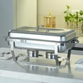 thumbnail image 2 of EVGTTI 10 Pack Chafing Dish Rectangular 8QT Half Pan×6+1/3 Pan×2+Full Pan×2 Chafers Stainless Steel Catering Buffet Warmer Set for Parties,Events,Wedding,Dinner, 2 of 6