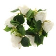 thumbnail image 3 of Anillo de vela de flores de seda, anillos de velas , guirnalda de velas, corona de velas de flores artificiales para festivales de celebración Blanco, 3 of 9