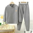 thumbnail image 2 of Gubotare Kids Pjs Youth Boys Soft Pajamas Sets 2pc Plain Button Front Tops Wide Leg Pants Sleepwear Outfits Lounge Pj Clothes Size 9-10 (Grey,9-10 Years), 2 of 4