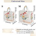 thumbnail image 2 of FORMRS Womens Corduroy Tote Bag Crossbody Shoulder Handbag with Pocket, Gray Cute Flower, 2 of 7