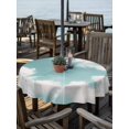 thumbnail image 2 of Outdoor Tablecloth with Umbrella Hole Zipper Teal Ombre Sky Retro Round Tablecloth 60" Waterproof Outside Table Cloth Modern Rustic Clouds Landscape Patio Table Cover Tablecloths for Picnic Party, 2 of 8