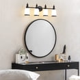 thumbnail image 3 of Bathroom Vanity Light Over Mirror, 4 Light Matte Black Bathroom Light Fixtures with Frosted Milk Glass, Modern Vanity Lighting Wall Mount, 3 of 7