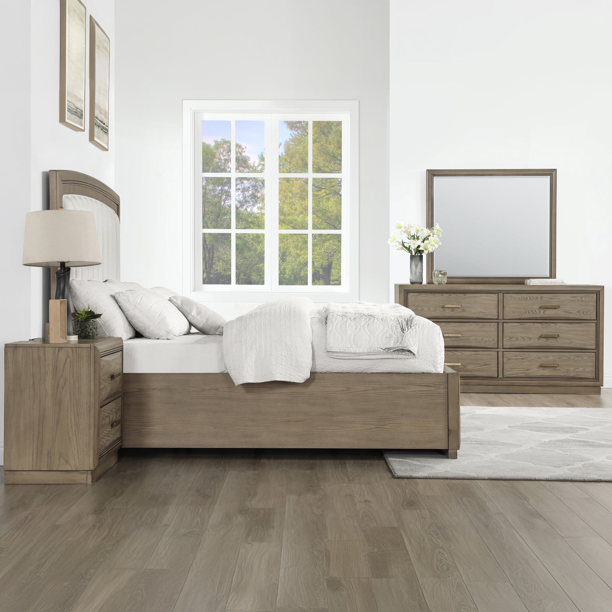 Steve Silver Sonoma Modern Horizontal Dresser with 6 Drawers, Cocoa Gray