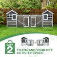 thumbnail image 6 of Pefilos 46" 2-Layer Wood Rabbit Hutch with Run, Large Indoor Bunny Cage, Outdoor Chicken Coop with Pull Out Tray for Small Animal, Gray, 6 of 7