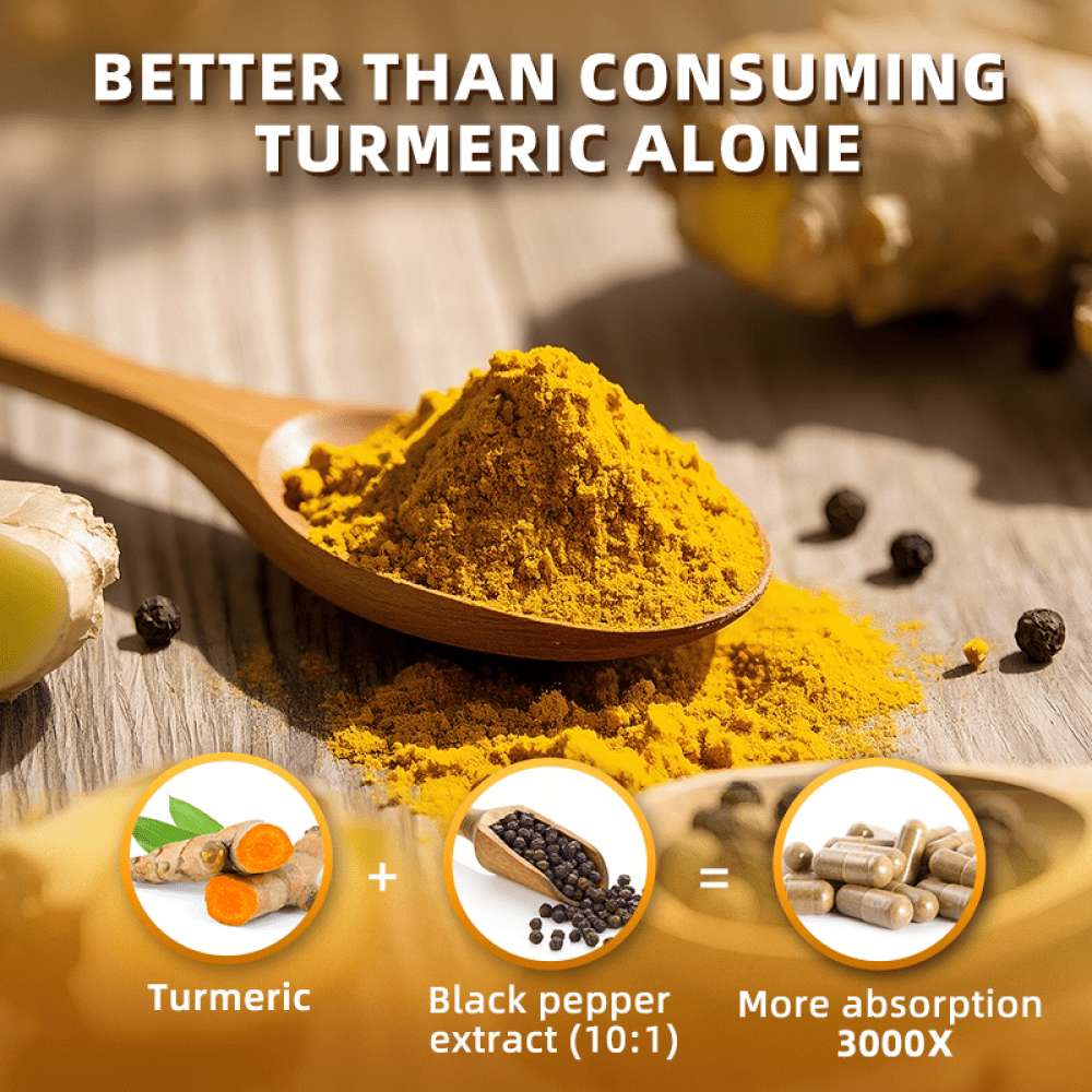 Turmeric Curcumin with Black Pepper Extract - High Absorption Ultra Potent Turmeric Supplement with 95% Curcuminoids - Daily Joint and Immune Health Support - Vegan, Non-GMO, 120 Ct