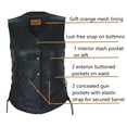 thumbnail image 2 of Dream Apparel Womens Motorcycle Vest Black Genuine Leather Vests for Ladies Biker Riding Longer Vest With Side Laces, 2 of 5