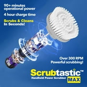 Bell+Howell Scrubtastic Max Spin Scrubber Rechargeable Spin Scrubber Multipurpose Cordless Power Electric Cleaner with 2 Brush Heads