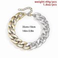 thumbnail image 3 of Punk Cuban Link Chain Choker Necklace Gold Lightweight Chunky Oval Chain Link Necklace Statement Hip Hop Jewelry--Mixed color stitching-Product code 4 Mixed color stitching, 3 of 4