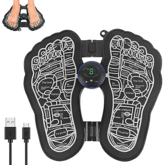 Ems Foot Massager Electric, 6 Modes 9 Intensity Levels Foot Massager Portable Foldable Massage Mat Intelligent Foot Massager For Foot And Leg Pain R