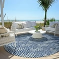 thumbnail image 6 of Addison Rugs Chantille Indoor/Outdoor Transitional Lines Navy Washable Round Rug, 8' x 8', 6 of 6