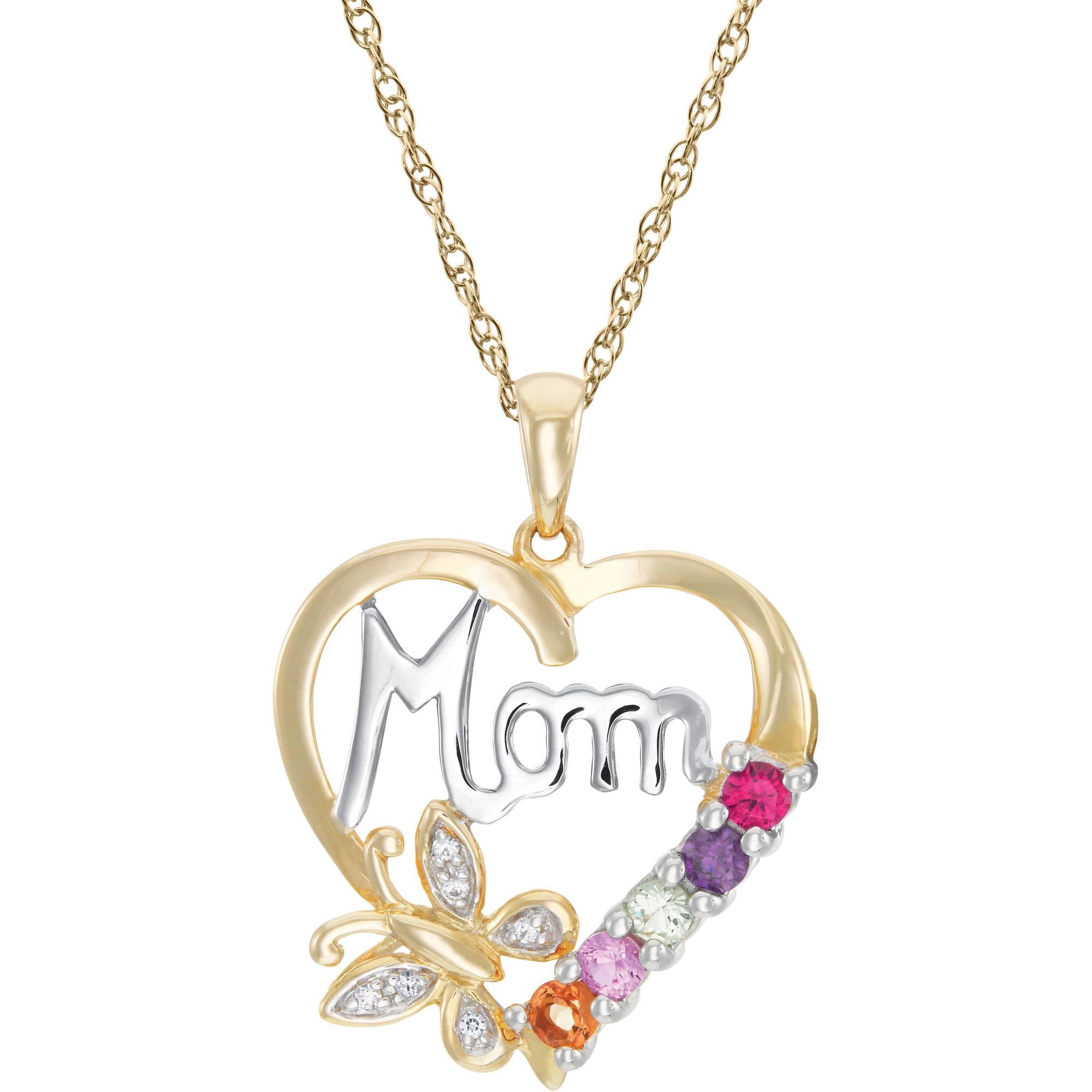 Personalized Family Jewelry Mother's Blessing Pendant, 18 available in Sterling Silver, Gold over Silver, 10K Yellow or White Gold
