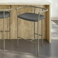 thumbnail image 3 of Amisco June 30" Faux Leather and Metal Bar Stool in Dark Gray/Matt Light Gray, 3 of 4