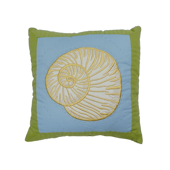 Shell Coastal Treasure Needlepoint Accent Pillow, 14" x 14"
