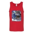 thumbnail image 2 of Wolves and the Moon in the Winter Night | Mens Animal Lover Graphic Tank Top, Red, X-Large, 2 of 3