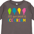 thumbnail image 4 of Inktastic All You Need Is Ice Cream - Blue Pink Yellow Green Boys or Girls Long Sleeve Toddler T-Shirt, 4 of 5
