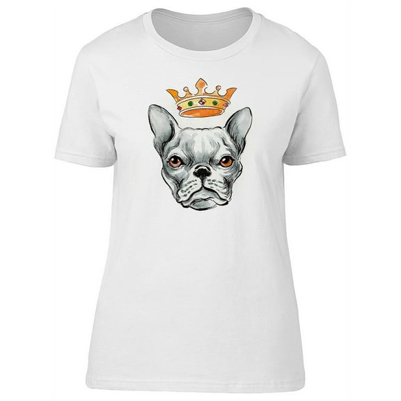 French Bull Dog With Crown T-Shirt Women -Image by Shutterstock, Female XX-Large